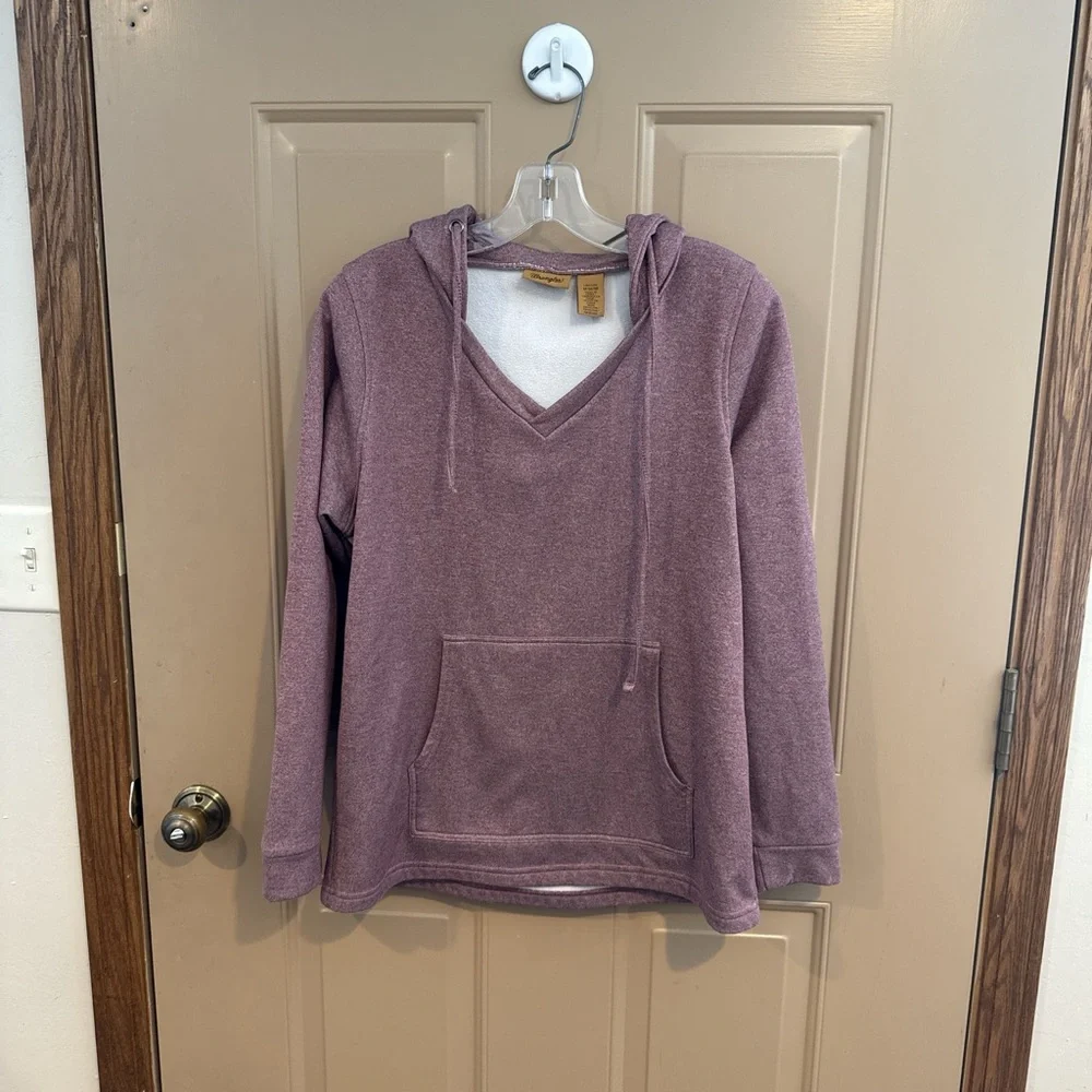 Wrangler Women's Purple V-Neck Hoodie - Picture 1 of 3
